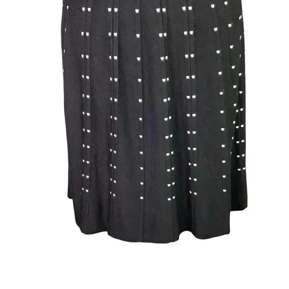 Danny and Nicole Sweater Dress Women 3X Black Geometric Short Sleeve Scoop Neck - Picture 3 of 7